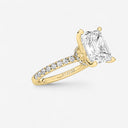Emerald Floating Hidden Halo Engagement Ring