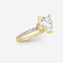 Heart Floating Hidden Halo Engagement Ring