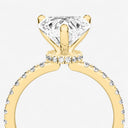 Heart Floating Hidden Halo Engagement Ring