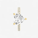 Heart Floating Hidden Halo Engagement Ring