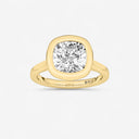 Cushion Bezel Set Solitaire Engagement Ring