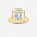 Emerald Bezel Set Solitaire Engagement Ring