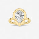 Pear Georgian Bezel Set Engagement Ring