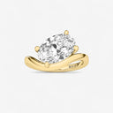 Oval Shaped Wave Engagement Ring