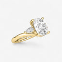 Elongated Cushion with Pear Side Stones Engagement Ring