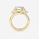 Elongated Cushion with Pear Side Stones Engagement Ring