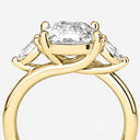 Elongated Cushion with Pear Side Stones Engagement Ring