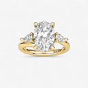 Oval with Pear Side Stones Engagement Ring