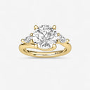 Round with Pear Side Stones Engagement Ring