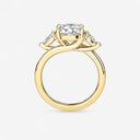Round with Pear Side Stones Engagement Ring