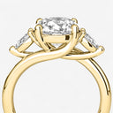 Round with Pear Side Stones Engagement Ring