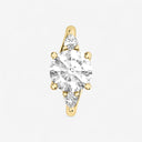 Round with Pear Side Stones Engagement Ring