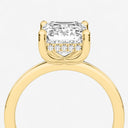 Emerald Hidden Halo Engagement Ring