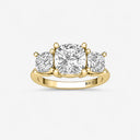 Cushion Three Stone Engagement Ring