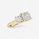 Cushion Three Stone Engagement Ring