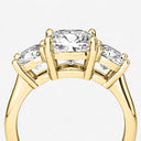 Cushion Three Stone Engagement Ring
