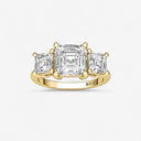 Asscher Three Stone Engagement Ring
