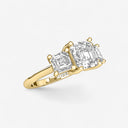 Asscher Three Stone Engagement Ring