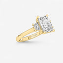 Emerald with Trapezoid Side Stones Engagement Ring