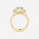 Emerald with Trapezoid Side Stones Engagement Ring