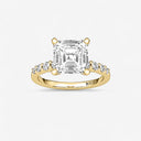 Asscher Graduated Side Stone Engagement Ring