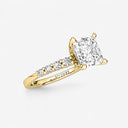 Asscher Graduated Side Stone Engagement Ring