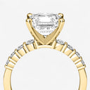 Asscher Graduated Side Stone Engagement Ring