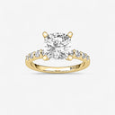 Cushion Graduated Side Stone Engagement Ring