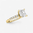 Cushion Graduated Side Stone Engagement Ring