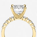 Emerald Graduated Side Stone Engagement Ring