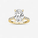 Oval Graduated Side Stone Stone Engagement Ring