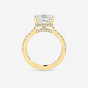 Asscher Hidden Halo Side Stone Engagement Ring