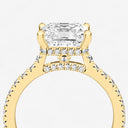 Asscher Hidden Halo Side Stone Engagement Ring