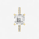 Asscher Hidden Halo Side Stone Engagement Ring