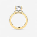 Cushion Hidden Halo Side Stone Engagement Ring