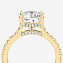 Cushion Hidden Halo Side Stone Engagement Ring