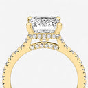 Emerald Hidden Halo Side Stone Engagement Ring