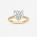 Heart Hidden Halo Side Stone Engagement Ring