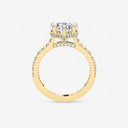Heart Hidden Halo Side Stone Engagement Ring