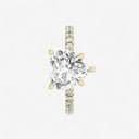 Heart Hidden Halo Side Stone Engagement Ring