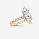 Marquise Hidden Halo Side Stone Engagement Ring