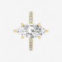 Marquise Hidden Halo Side Stone Engagement Ring