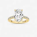 Oval Hidden Halo Side Stone Engagement Ring