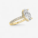 Oval Hidden Halo Side Stone Engagement Ring