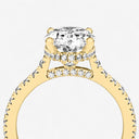 Oval Hidden Halo Side Stone Engagement Ring