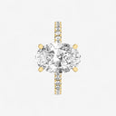 Oval Hidden Halo Side Stone Engagement Ring