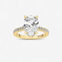 Pear Hidden Halo Side Stone Engagement Ring