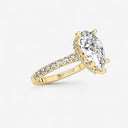 Pear Hidden Halo Side Stone Engagement Ring