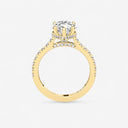 Pear Hidden Halo Side Stone Engagement Ring