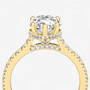 Pear Hidden Halo Side Stone Engagement Ring